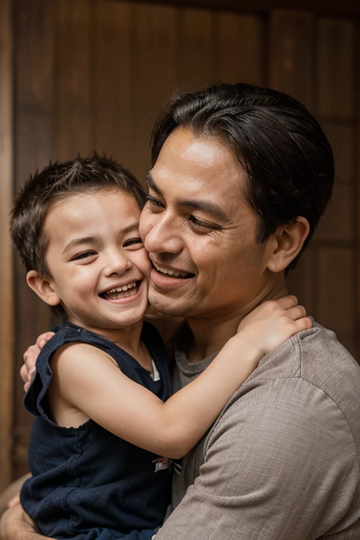National guandia dad hugging his son 