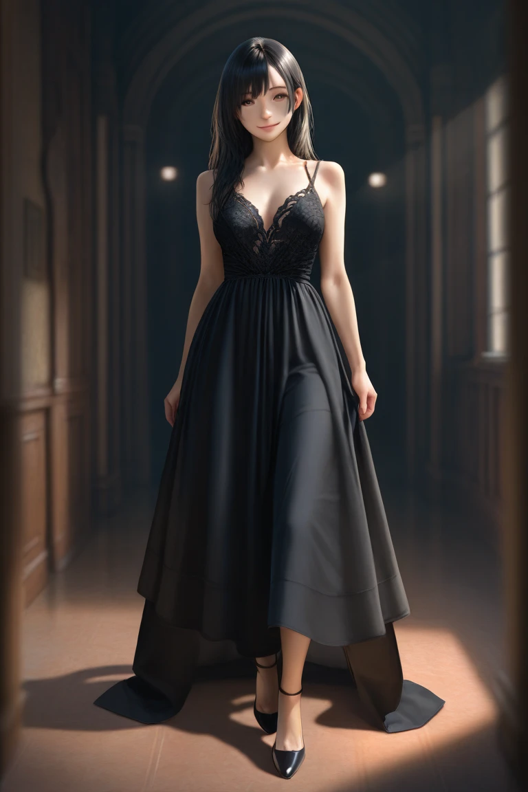 Realistic Japanese Horror movie taste picture, ((masterpiece)), (best quality), (absurdness quality), high resolution, 32k, (photorealistic:1.4), black hair, hyper realistic photo of Yamamura_Sadako, ((torn, strapless, white dress)), (grey skin), long hair over eyes, eyes covered, hidden face by long hair, ((spooky, messy abandoned house)), dark atmosphere, ultra huge cleavages exposed from dress, full body shot, entire room view,