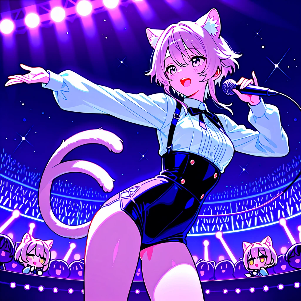 downy furry,Little girl,loli,PINK hair,short hair ,PINK CATt eye, pink downy furry skin,PINK CAT ears, pink furry hand,PINK CAT tail,a strip of furry cat tail,furry CAT legs,furry CAT foot,furry face, furry torso,furry navel,furry lips,furry cat mouth,good anatomy,good artist,good quality,good detail,full body,Nightclub,Nurse,Nurse's clothing,Nurse's hat