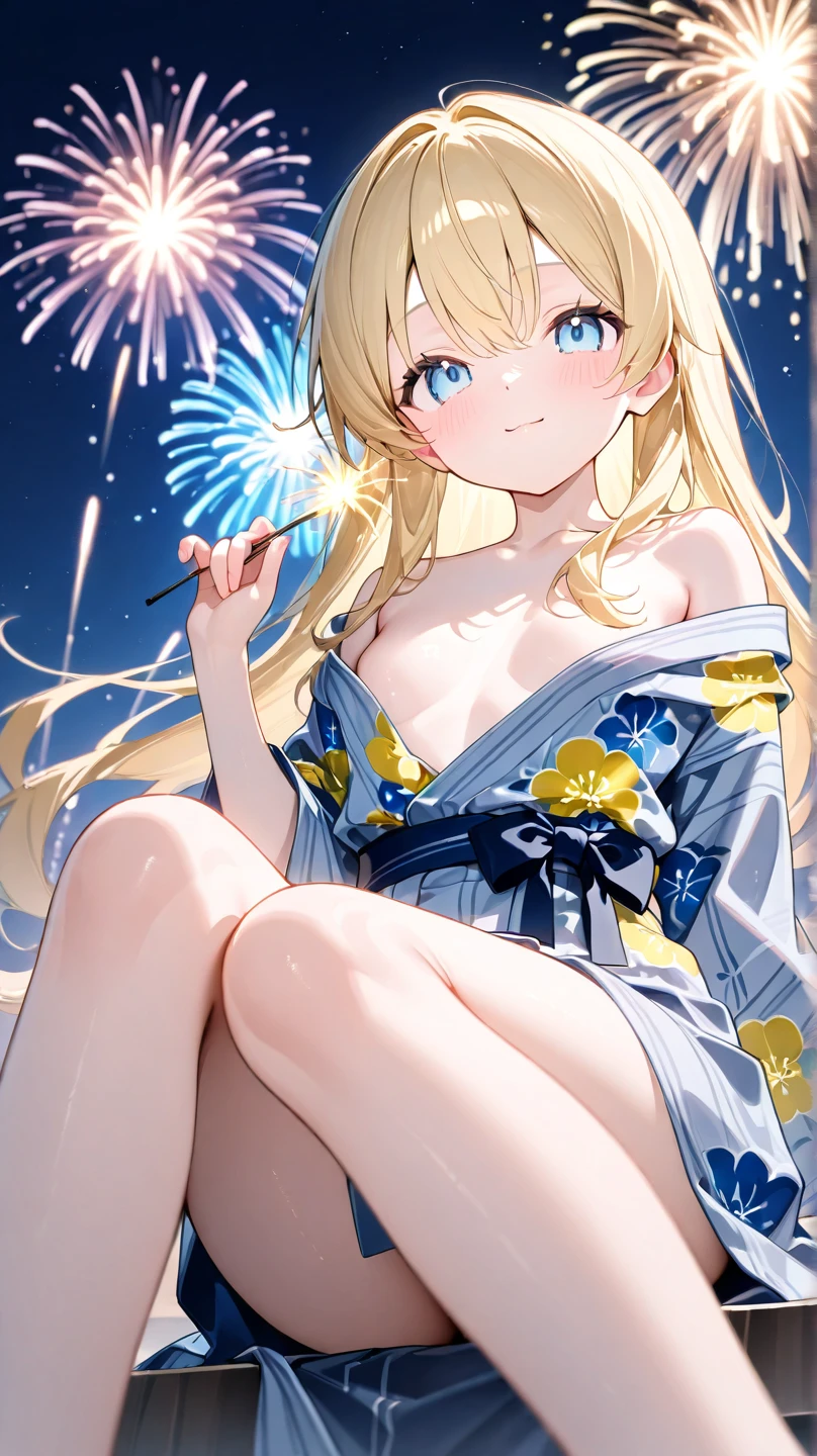 Marcille Donato, moonligh、starry sky、fireworks、ocean、sandy beach、(realistic shadows)ever forward、focus on tits、white elastic、blue colored eyes、、medium breasts、elegant pose、ssmile、A good wink(drunk:1.2)lean head tilt 、Waist slender、 microbiquini branco