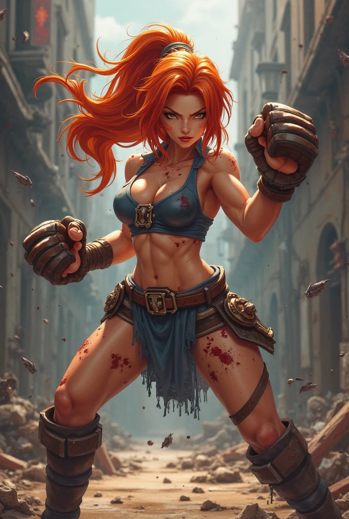 from_side angle,a pirates girl that holding dagger weapon with short hair and abs muscular the image is upper body of her with ultra detailed quality and intricate complex detail