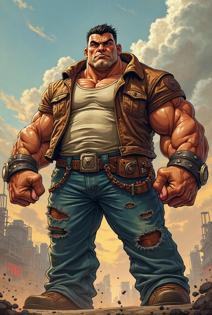A portrait full body photograph Atractive Matt Damon, mid age cop, cap cop, police badge, chains, Handcuffs, gun, medium hair shaved sides, Strong, muscular, hairy big belly bodybuilder, jockstrap showing very hairy pubs groin area, red gloves,leather boots, golden details, snowing, magic sparkles, epic realistic, photo, faded, neutral colors, ((((hdr)))), muted colors, intricate scene, artstation, intricate details, vignette --auto --s2