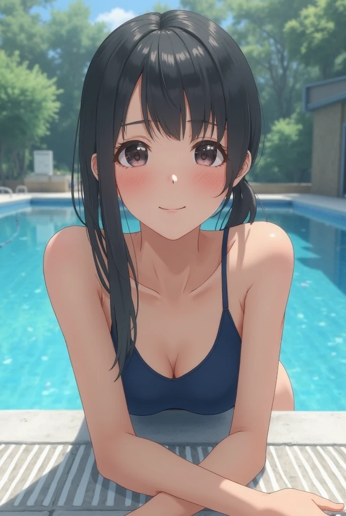 Jpop、Realistic photos、Focus on the face of a cute high school girl in a swimsuit