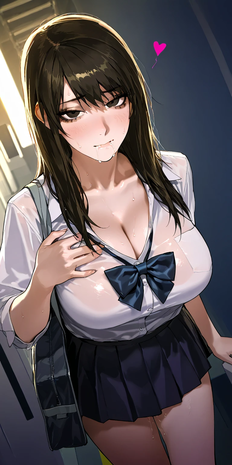Beautiful big breasted high school student kind face Bitch cute