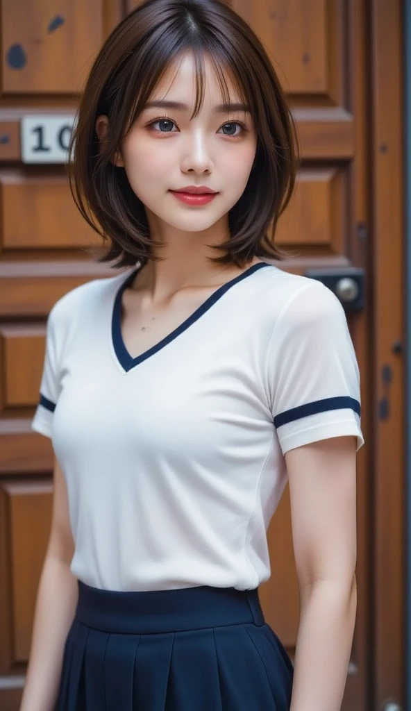 (1. Female), (The best quality at its best:1.4), (Super detailed), (Very detailed CG unified 16k), Beautiful woman with perfect figure: 1.4, Sharp focus: 1.2, Very detailed, High-quality RAW color photos, Professional photography, Great face and eyes, cosmetics, (Amazingly beautiful girl), ((Asuka)), ((Polo shirt, Pleated mini skirt)), Are standing, Sexy posture,(Golf course:1.3), (View from below), Realistic movie faces, Wide zoomed out view of head to foot length, Full body long view, Realistic, ((Realistic natural orange red hairstyle, Realistic blue eyes)), ( Short Bob Hair:1.5), (necklace:1.5)、, Very beautiful face, Perfect model beauty, Mouth swelling, Highly detailed face and skin texture, Fine grain, double eyelid, Medium chest, smile, Crack, west, (masterpiece), highest quality, High resolution, Very detailed, Blurred Background, Depth of written boundary, Cinema Lighting, Great legs, , Clear, well-maintained skin, (((Women make up the majority of the photo)))