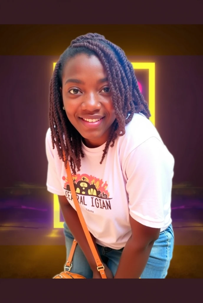 <lora:Anne_Boonchuy SD1-5 V1-0:1.3>, anne boonchuy, <lora:hyperdetailer_v095:1>, close up, flat chest, looking at viewer, short hair, big brown hair, (white shirt:1.2), (purple skirt:1.3), school uniform, hair ornament, dark skin, leaf, sneakers, leaf hair ornament, leaf on head, afro, outdoors, swamp, (Photo:1.2), (photography:1.0), (Photorealistic:1.1), (Realistic:1.0), (Camera:1.0), (Perfect Face:1.2), (Detailed Pupils:1.3), Full Face, Full Body, Wide Angle, (Cinematic:1.1)