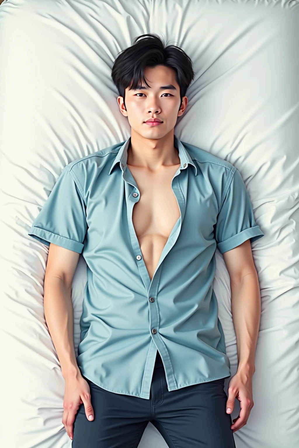 1boy、Handsome Men、Japanese male, 、handsome man、Mash Hair、Completely naked、Full nudity、erection、Huge penis、Highest quality、Realistic、beautiful、Sad look、MRI scan at the hospital、Arms above head、A nurse in a white coat next to me、完全Completely naked