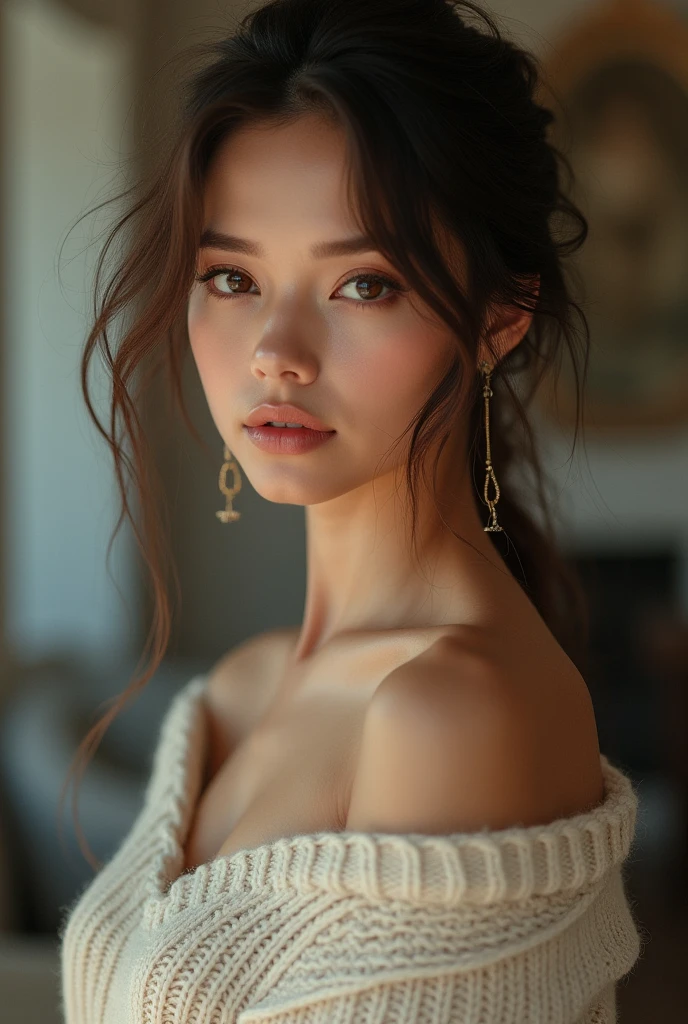 of the highest quality、photorealistic、8k、High resolution、1 girl、naked woman、sexy ass, (Dents in the skin)、(Professional lighting)、(portrait:0.6)、(maid clothes:1.7)、gorgeous、((Brown hair))、(medium hair:1.6) )、(Hair fluttering:1.4)、(1. girl looking at the camera:1)、((1. girl looking at the camera:1.6))、(1. girl looking at the camera)、photorealistic、(Bokeh Depth of field)、(portrait:0.6)、(dynamic pose:1.2)、masterpiece、complex、Dynamic、sharp focus、award-winning photo、software、(risa:1)、Yua Mikami, ((very huge face bigger breasts:1.45))