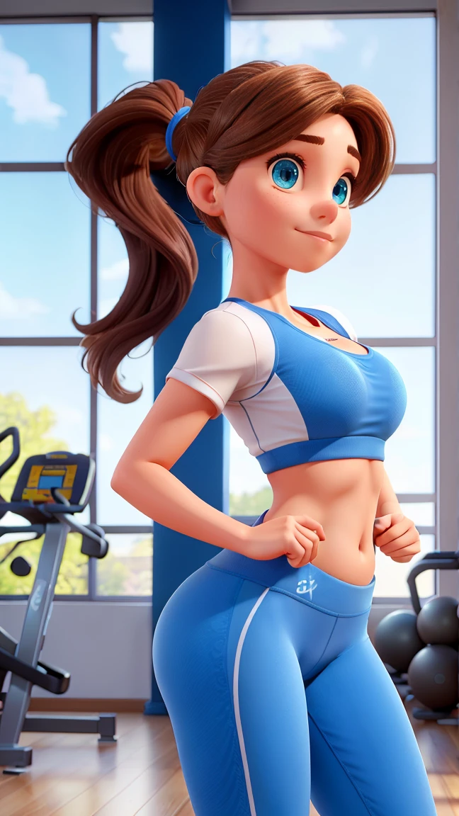 Ochako Uraraka, gym, perfect eyes, five finger,
Smile, Big breasts