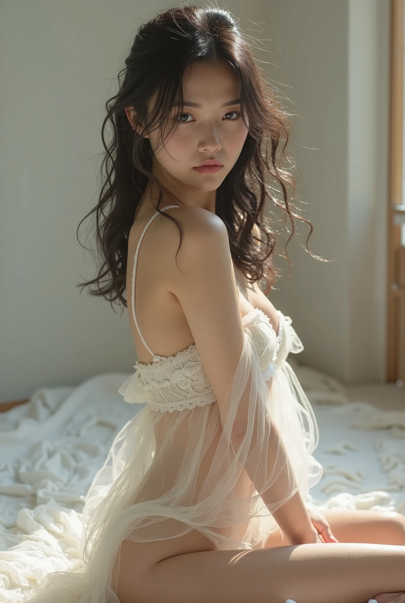 Sexy Japanese girl in a camisole