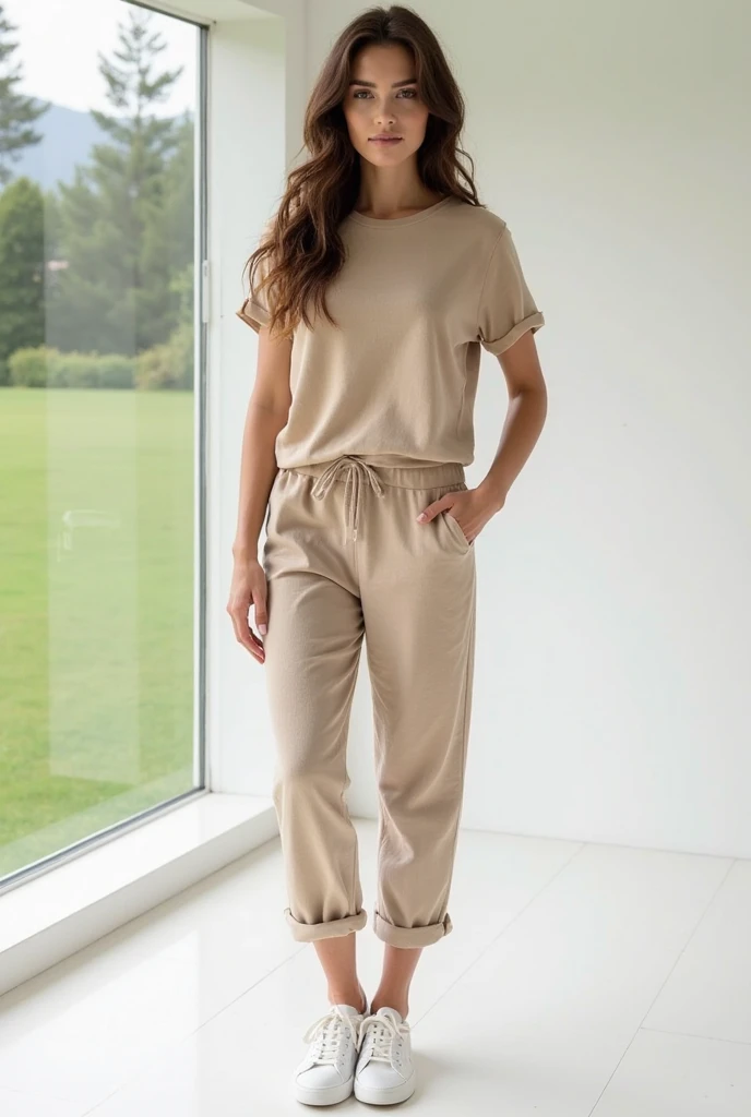 tenue de sport couleur beige