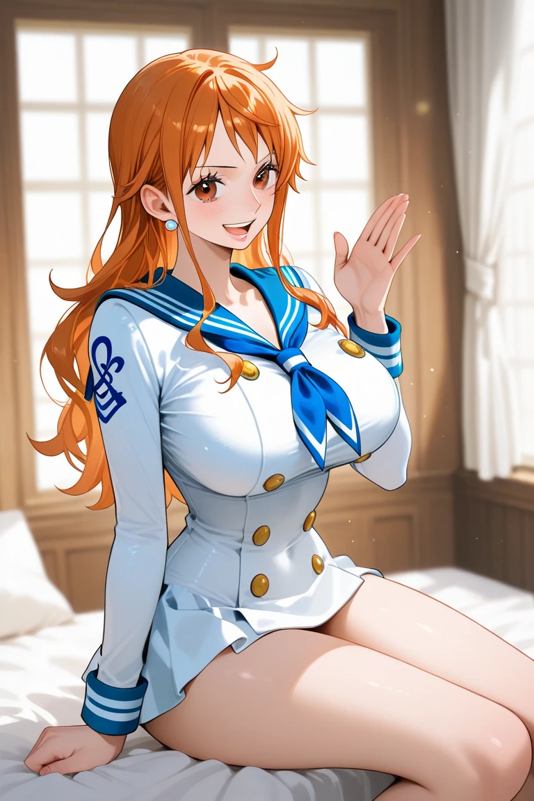 (Masterpiece, Best Quality, High Quality), professional artwork, well drawn, Intricate Details, slightly side view,solo,in village 
Kousaka honoka, afternoon, milf, curvy body,long hair,
Orange hair, ultra detail hair, ultra detail face, perfect eyes,  earring, blue eyes, Looking at Viewer, smile, magical girl leotard, cleavage, thighhighs, thighs  
