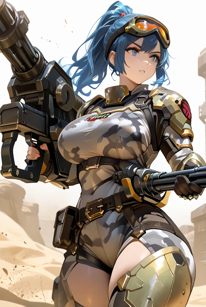 Katsuhiro Otomo, Masamune Shirow, Kunio Okawara, Surreal, mysterious, strange, fantastical, fantasy, Sci-fi, Japanese anime, beautiful girl Earth Defense Force, short-haired beautiful girl in a body-fitting mechanical suit, belly button exposed look, huge tits big ass super sexy erotic, boyish, pilot of a giant battle robot, ready for battle, hyper detailed masterpiece high resolution definition quality, depth of field cinematic lighting mechanical design