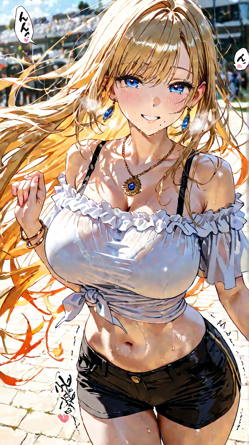 ((grin)), Eyeshadow, False eyelashes, ((off-shoulder dress:1.3, criss-cross halter)), ((white sundress)), ((cleavage)), ((multicolored hair, blond and silver, hair extensions, streak)), ((sunglasses, hand to sunglasses)), (((from side))), ((((upper body)))), bare legs, (()), (((a beautiful starry sky, the Milky Way shining beautifully in the night))), ((on the very high cliff)), wavy hair, inward curled hair, ((sea, nature)), breasts, teenager, (looking at viewer), puffy long sleeves, collarbone, head tilt:1.3, (((blue eyes))), happy smile, (((anime style))), (best quality, 4K, 8K, highres, masterpiece:1.2, ultra-detailed, ultra-detailed eyes, HDR, uhd, studio lighting, ultra-fine painting, sharp focus, physically-based rendering, extreme detail description, professional, vivid colors, bokeh)