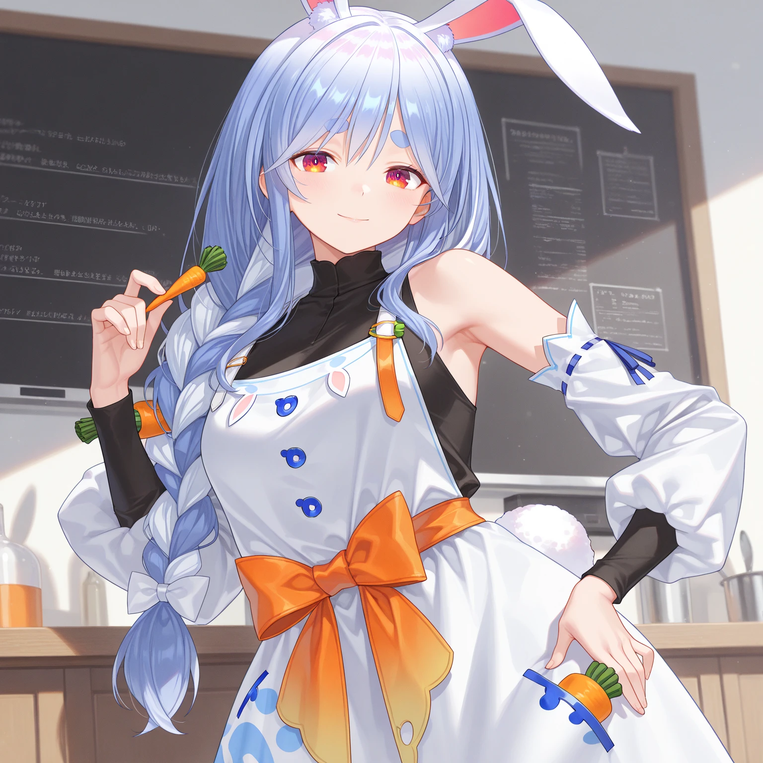 score_8_up, score_7_up, score_6_up, score_5_up, score_4_up, anime screenshot
<lora:Usada Pekora (Autism SDXL)-000009:1> 1girl, solo, usada pekora, food-themed hair ornament, long hair, rabbit ears, braid, twin braids, rabbit girl