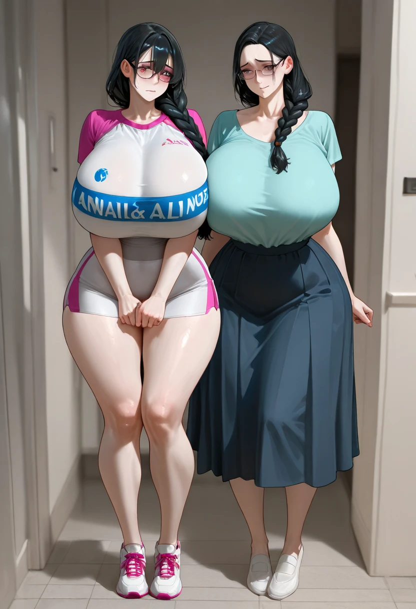 Alexandria Ocasio-Cortez, masterpiece quality, realistic, lots of detail, in modern office, solo, (solo:1.5), topless, naked breasts, (naked breasts:1.5), very short skirt, lots of cleavage, gigantic breasts, (gigantic breasts:1.9), obese belly, (obese belly:1.5), obese arms, obese legs, sagging breasts, massively overweight, holding her breasts, squeezing her breasts, lactation, (lactating breasts:1.5), naked body, (naked body:1.5), very fat body,