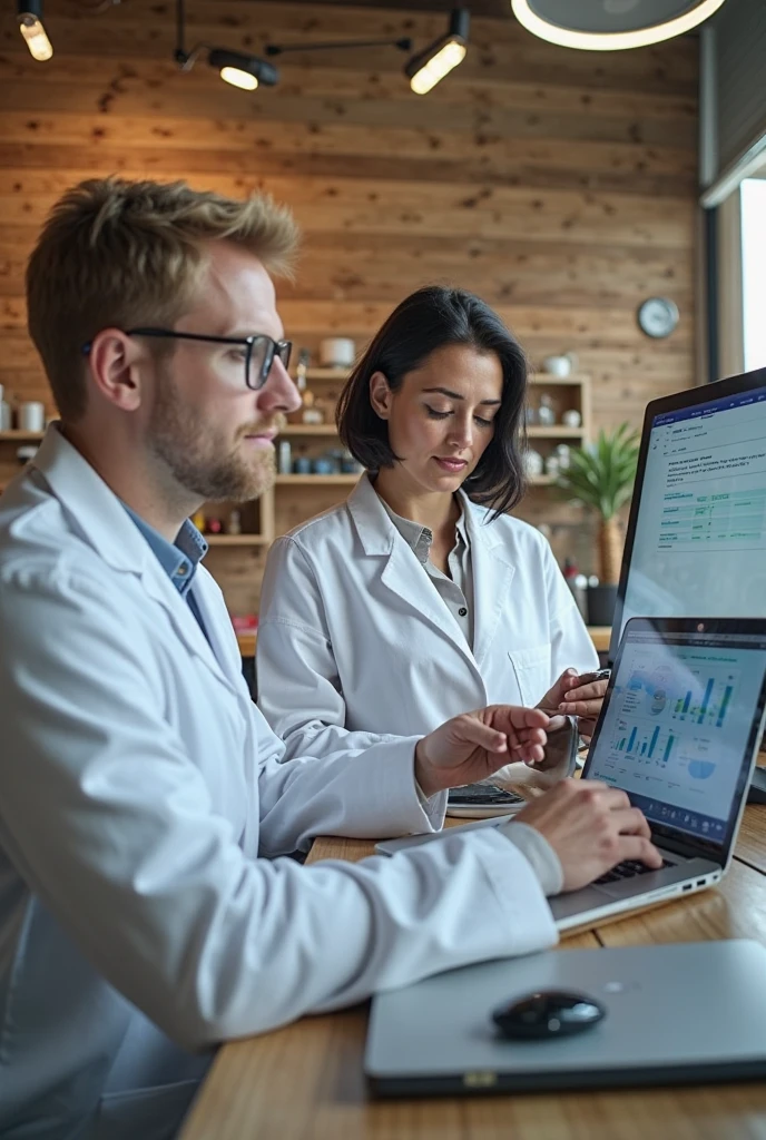 pediatrician doctor on computer and child realist and growth charts