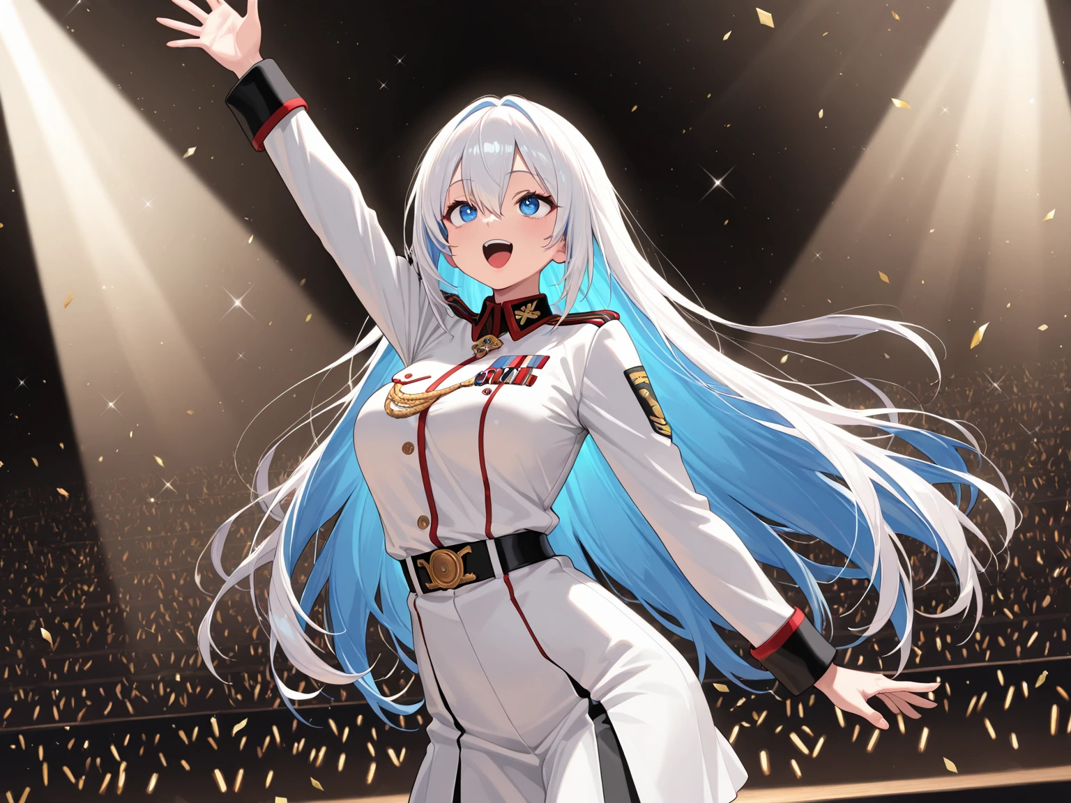 KAYASHIMAOTOME
LIGHT BLUE HAIR, HAIR BETWEEN EYES, VERY LONG HAIR, RED EYES, MOLE UNDER EYE, Big Breasts, Live Stage, uniform