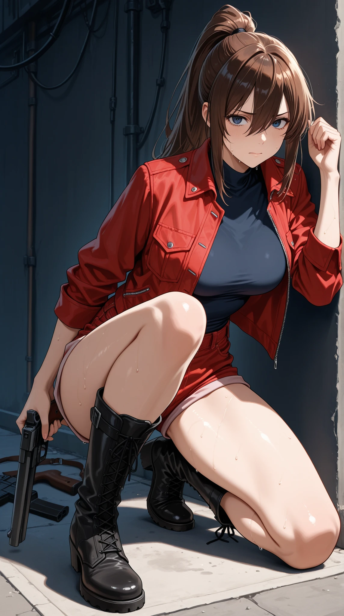 (masterpiece), best quality, expressive eyes, perfect face,(Selphie Tilmitt),Final Fantasy,1gril, necklace, yellow dress, boots ((Selphie Tilmitt open thighs)),,up skirt,((shoot from below)),blue sky, (white panties),solo,,FFⅧ,