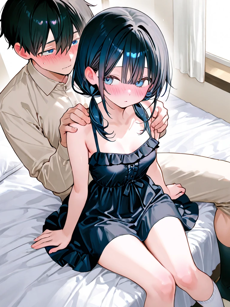 score_9, score_8_up, score_7_up, source_anime, highest quality, masterpiece, 1girl and 1boy, (1boy femnin, otokonoko, femboy, long hair), futa on male, futa is bigger, femdom, forced, uncensored, anal sex
