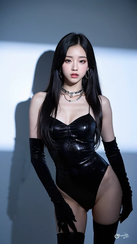 dahyun twice, twicedahyun, (8k, best quality, masterpiece:1.2), (intrincate details:1.4), photorealistic:1.4), octane render, complex 3d render ultra detailed, studio soft light, rim light, ultra detailed, realistic skin texture, detailed face, beatiful detailes eyes, extremely detailed cg unity 8k, tights, pantyhose, fishnet, fullbody