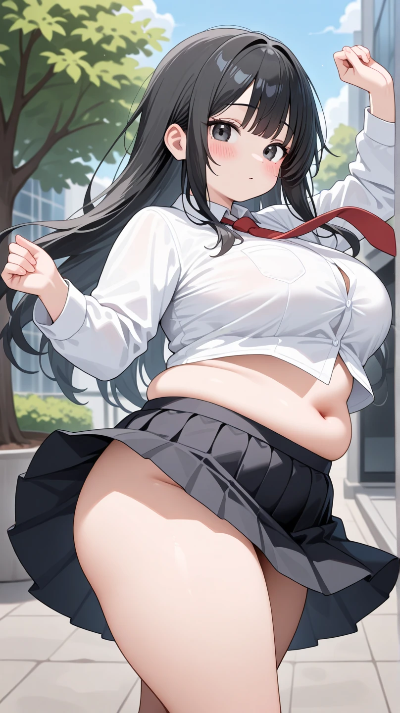 Anime-style image of a woman wearing a short skirt and glasses, hyperRealistic , a hyperRealistic , chic, Realistic , , Gwaiz, artwork in the style of Gwaiz, (SFW) Safe at Work, [ 4k digital art ]!!, Short full body portrait!,(masterpiece), (One serious civil service commissioner: 1.3), (Super thick and plump body: 1.3), (Huge breasts and buttocks)), (Small Head: 1.2), (Very small uniform)), (Shiny skin: 1.2), (A speech while crouching in the stands in the schoolyard in the morning)), {fat},1boy, penis, doggystyle, from behind, spreadassms, chubby body, fat body, short,ultra detailed, masterpiece, best quality, blush, a woman, rolling eyes, open mouth, school girl, wearing , wearing glasses, classroom, sunset, light particles, hdr, brown grey hair, midium wavy hair, shiny hair, bang, single braid, clear grey eyes, Smiling Kiss, Tongue Out, アニメ ,orgasm face, sexual climax, bitch, back shot, back view, low angle, from below, back view, arched back, looking back, all fours, chubby body, BIG ASS , saliva, BBW, slender waist, anal, seiza, hands on head,white eyes, Hand Drawn, Showing Ass, Bobcut, Knee socks, (Super thick and plump body: 1.3), Butt sticking out, Close your legs, seiza, spread legs, pleated skirt, Stretch your arms back, long pleated skirt, I can&#39;t see your butt, Buttocks hide, Arms folded behind back, Super big butt, Awesome numbness , Plump , Chubby, Butt sticking out,