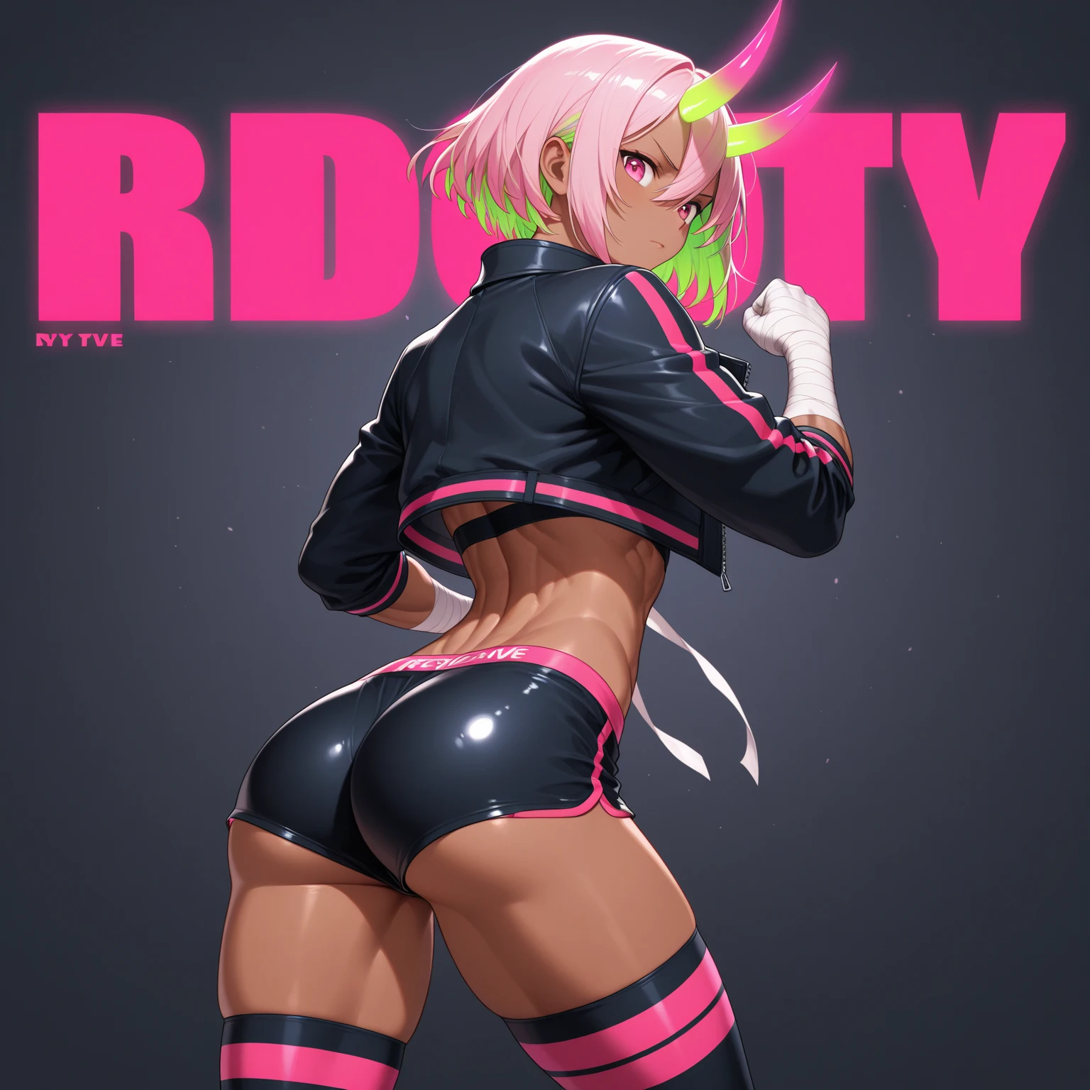 estilo anime, mujer grafitera, grafiti en la pared, desnuda contra la pared, gorra de lado, colores vivos, buena figura, buenas curvas, tatuajes maxima calidad, ultra detallado, 8K, cuerpo entero, cameltoe, ultra detailed 8k image, sharp image.