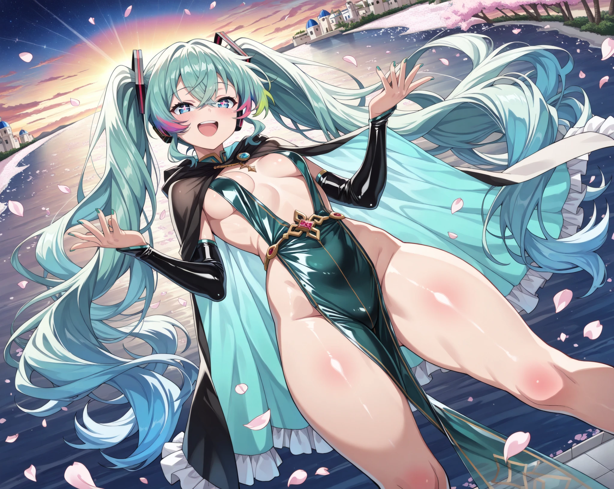 Amaterasu undressed and covered in colorful slime
