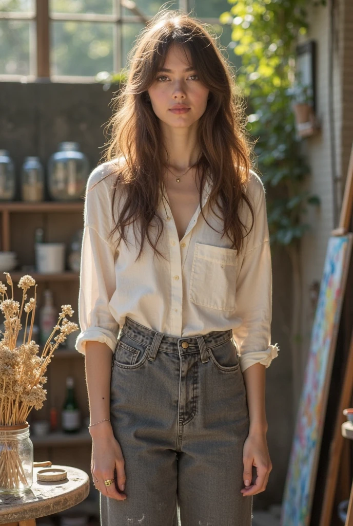 (highest quality,4K,8k,High resolution,masterpiece:1.2),Super detailed,(Realistic,photoRealistic,photo-Realistic:1.37),Beautiful and cute 18-year-old female student wearing a sexy high ,girl,garden,Beautiful views,Soft sunlight,A book in her hand,Laugh brightly,Bright expression,Blonde Hair,blue eyes,Long Curly Hair,She has a pink ribbon in her hair,White blouse,Checkered short skirt,tall white socks,Black Loafers,Stylish backpack,Cafeteria Background,Students eating lunch,A table with colorful food trays,Juicy burgers,Fresh sandwiches,Crispy French Fries,salad,Fruit bowl,A variety of refreshing drinks,glass windows overlooking green gardens and blooming flowers,Vibrant colors,Pastel Tones,Picturesque style,Soft brushwork,Dreamy atmosphere,Playful lighting,Sunlight streaming through the window,Create beautiful patterns on walls and floors,Long straight hair_Hair reaching down to the waist、Western Shirt、Leather western mini skirt、Western Boots、Western Hat