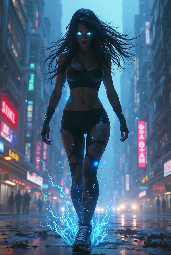 I created a realistic futuristic image with Lightning cuts in the center 
