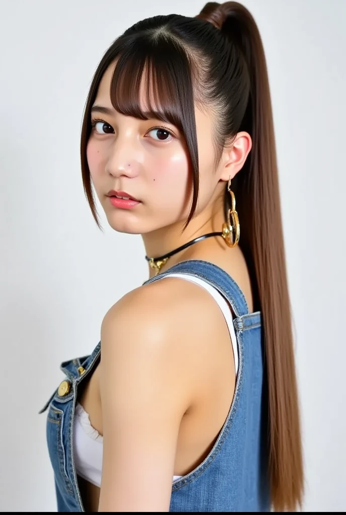 1 girl,leather skirt, 8 years old,short twin tails,