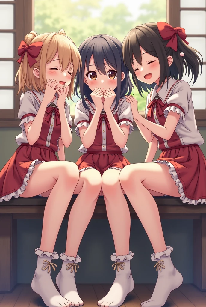 score_9, score_8_superior, score_7_superior, sauce_anime, Highest quality, masterpiece, Official Art, Absurd, High resolution, Very detailed,Wife 2x,collection: A slice of life,break,Three Girls,8-year-old、 Yuki Osanai, cropped black hair, bangs, Droopy eyes、(Detailed blue gradient eyes:1.2), （fear、Expectations、tears、tears目、despair、Cry、it hurts、Open your mouth、small double teeth、Tears dripping from the edges of the mouth、orgasm）、Embarrassing、Favorable、((Red cheeks、Red face、Aphrodisiac effect))、((Loli Body))、Young、Short、(Trembling)、((Small breasts))、(revenge、殺人rape、連続殺人犯rape)、Grabbing a rough penis、Covered in semen、Semen covered clothes、Blood dripping from the crotch、(No underwear、rape、rape、imprisonment、High Speed Piston)、Glare、Staring、
break , Spread your legs、 Visible vaginal opening, On the way home, my body and face were covered in blood.、Bloody Nudes,ペニスの形に盛りsuperiorがる腹部,break,(Clear Line Illustration:1.2), ssuperiorer detailed skin,非常にHigh resolution, so beautiful, Best sexual lighting by famous artists, 8k,cute picture,Beauty Illustration,Photoshop_(Moderate),,(Detailed lighting),best anime 8k konachan wallpaper, pixiv Contest Winner, 