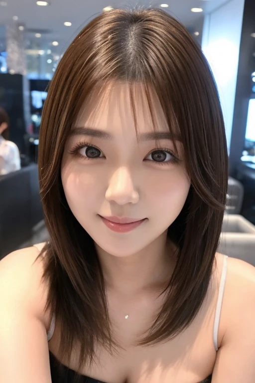 A woman in her 30s with a red face,Look at the audience with a smile、with round face,Shirt that is transparent to the chest、open-shirt、skirt by the、Wet face,wetted skin、a wet body、wet costume、Wet hair、(((emphasizing breasts:1.3))),(Dynamic angles),(Dynamic and sexy forward pose:1.3),(((Dignified statue))),large full breasts,Disturbance of clothing due to movement,breast slip,A MILF,hair pin,a necklace,piercings,from below looking up,with round face,pointed red mouth,Blushing cheeks,(Glossy reddish-brown shorthair、poneyTail),(Professional Lighting),(in 8K,masutepiece,top-quality,Ultra-high resolution output image,),(Ultra HD with complex detail image modes),depth of fields,Beautiful hands,Beautiful fingers,Detailed finger features,(Detailed hair features:1.7),detailed facial features,detailed clothes features, Loosen your tie、Wet cute face、Bedroom、(Lie down on the bed:1.3)、(Lying on your back on the bed:1.3)、Dynamic and sexy poses、Angles that look super sexy、