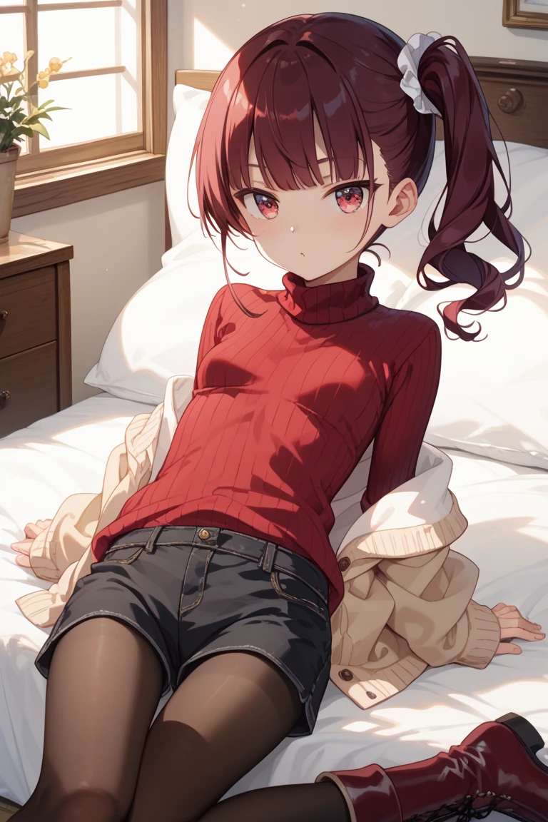 Dark red hair, red eye. Good, fine, Cool,