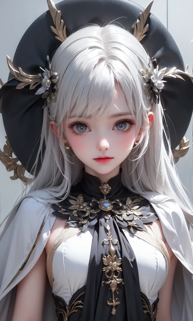 (((Masterpiece, top quality, ultra-detailed))), (((1 Infinity Mage Girl))), 14 years old, (((very detailed face))), small thin nose, small thin-lipped mouth, (((very sharp focused eyes))), very large slit precision pale grey eyes, sparkling like jewels, Very long eyelashes, Very thick fringes, long black hair in black vertical curls, cinematic lighting, ((Steampunk fashion, Gothic Lolita fashion)).