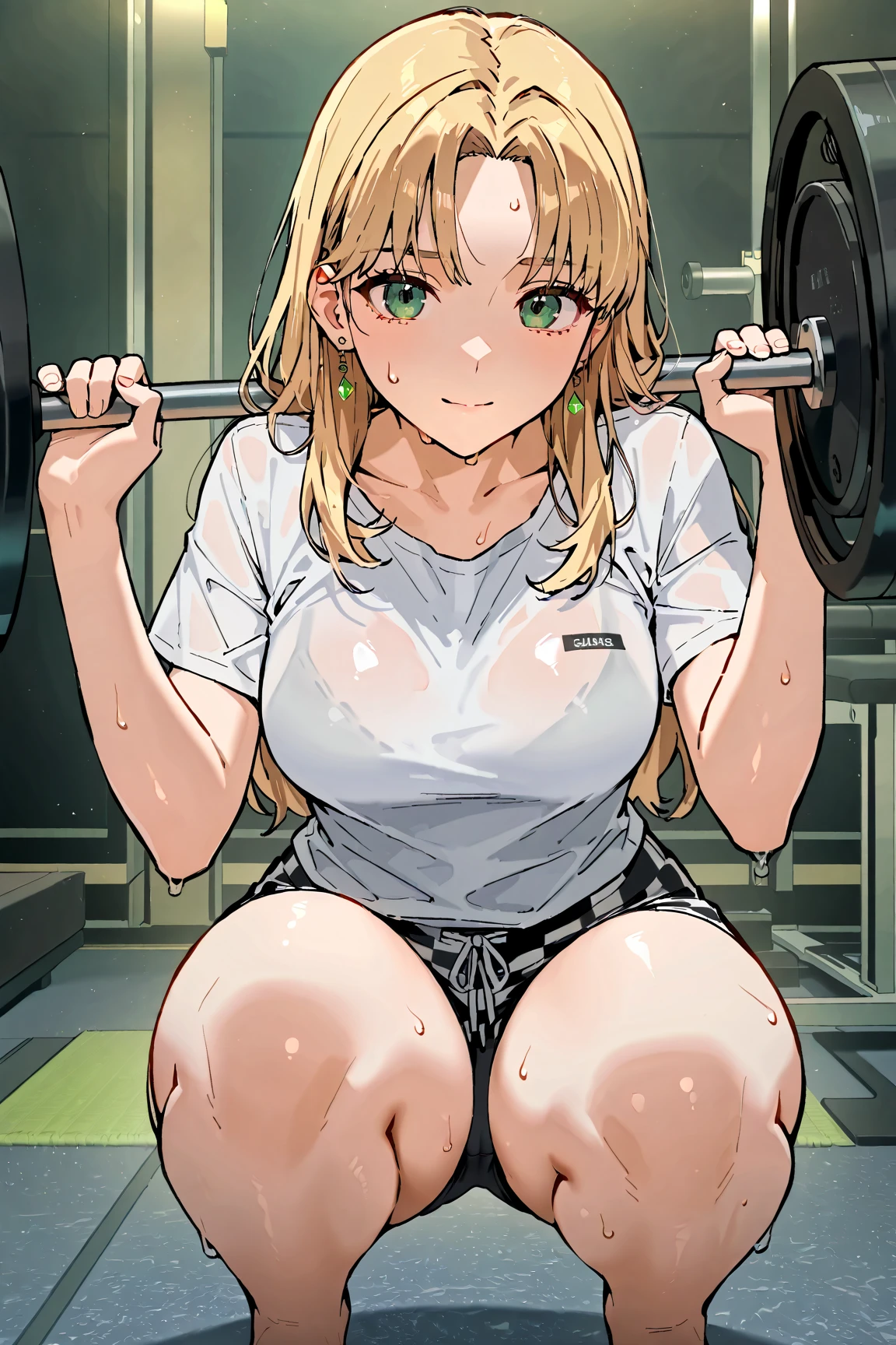 (masterpiece, best quality, highly detailed), 1girls, big belly, huge belly, art by kipteitei, round belly, chubby, curvy, belly grab, enormous belly, fat belly, thicc, bigger belly, really big belly, jiggly belly, glasses, (((((extremely thight gym clothes))))), ((cum on belly)), smug face, sitting, ((full body)), long hair, ((dominant)), (giantess), Flandre scarlet