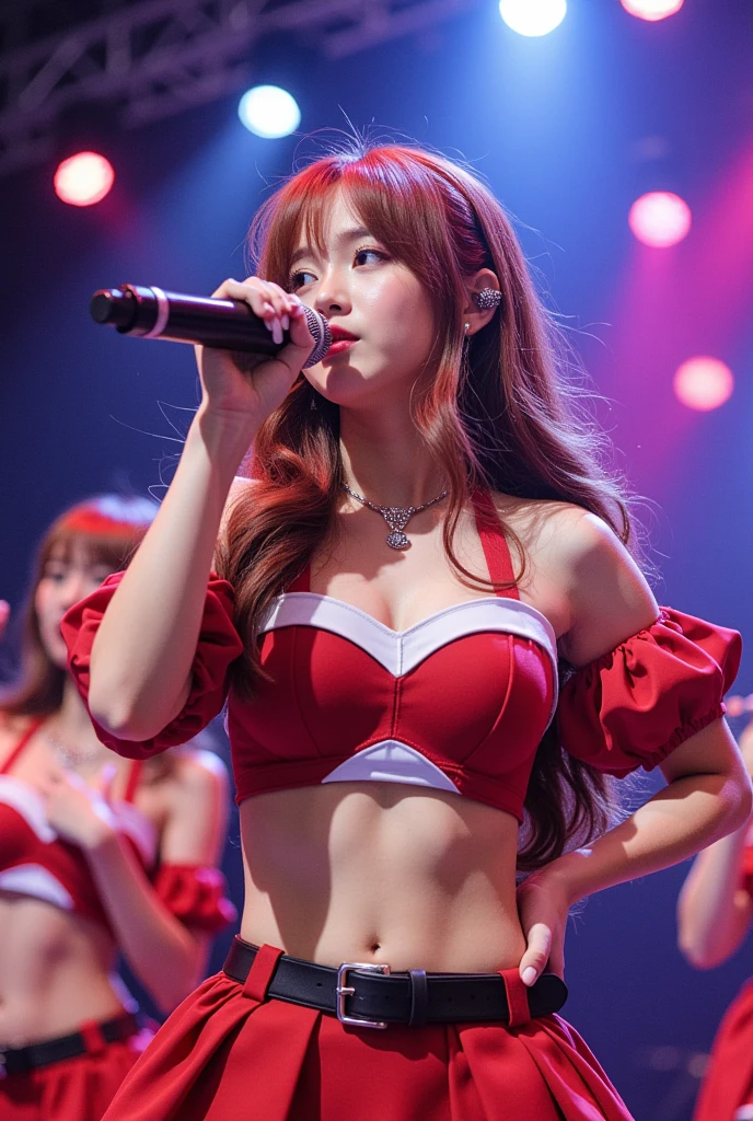 highres,best quality:1.2,ultra-detailed,realistic:1.37,kpop singer,neon sign,heart outlines, colorful,background, cute female singer, vibrant colors, stage performance, dynamic lighting, stylish outfit, charming smile, captivating gaze