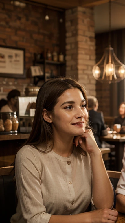 woman sitting in a cafe