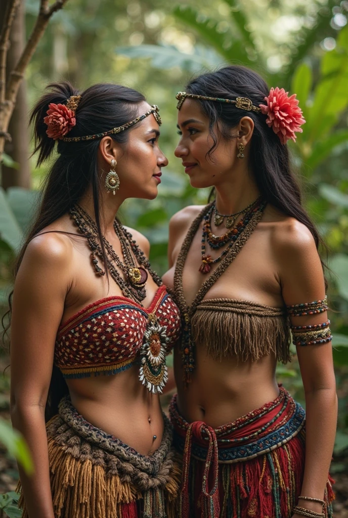 Woman tribe warm color jungle