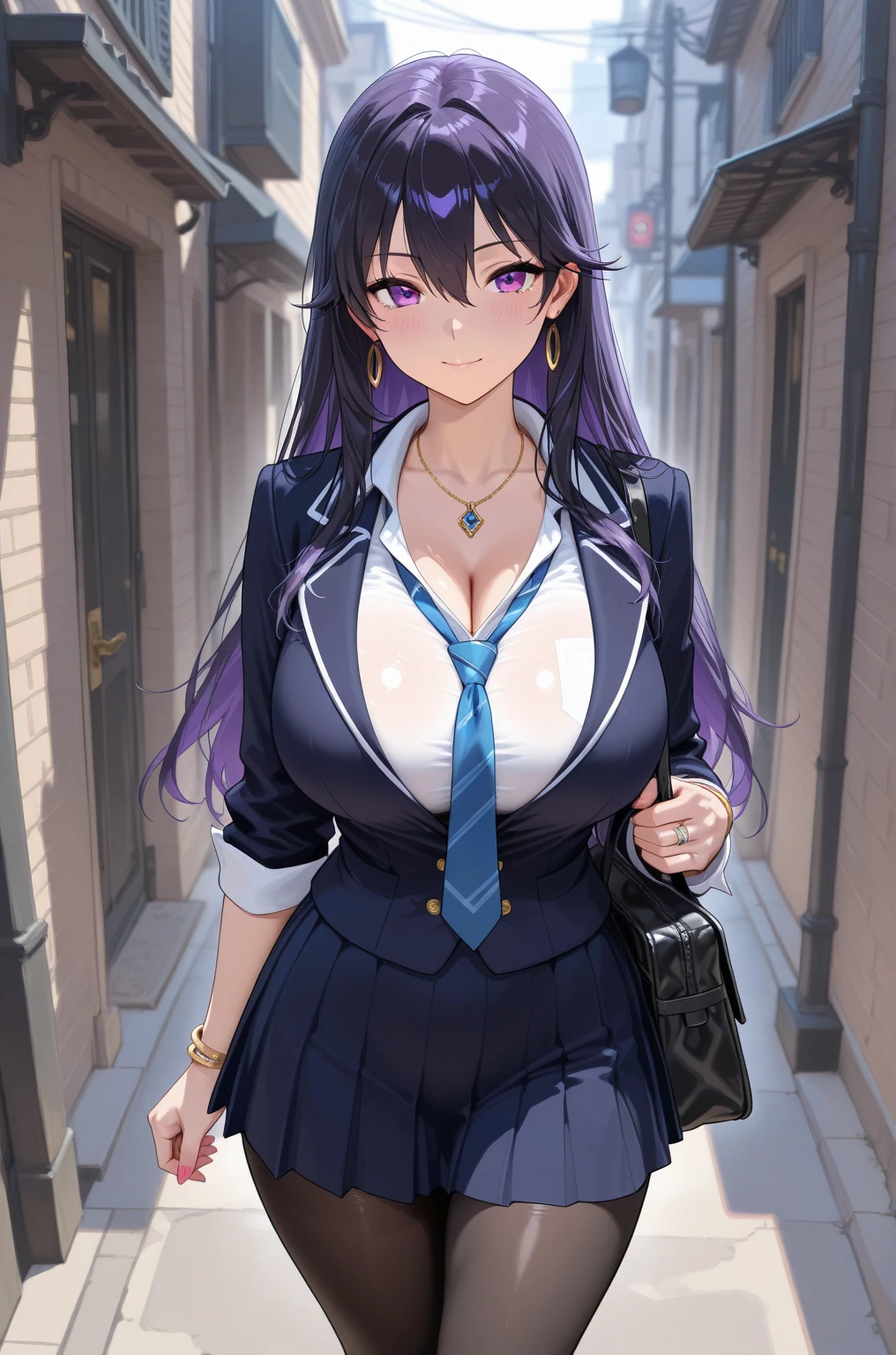 glasses,large breasts,
striped dark blue lace shirt ,frilled skirt,
night, town
nsfw,(public indecency,???????, long coat:1.2),open clothes,(presenting bra:1.2),navel,from front, (embarrassed,blush:1.3),(tears in eyes:0.8)