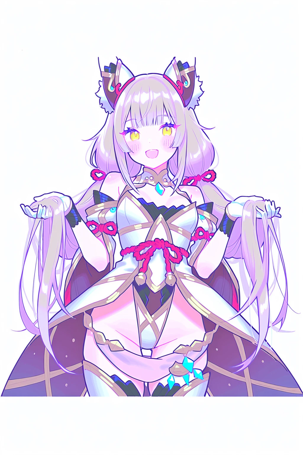 Monster girl，Third eye，Heterochromatic pupil，gray colored skin