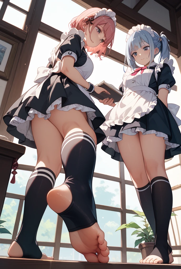 score_9, score_8_wonderful, anime, odor, Huge breasts, Armpit hair, Hairy, Cute eyes, Huge breasts, Cartoon-like image Huge ass sound effect by Chloe Sakamata,Hololive,Grey Hair,Medium Hair,Braiding,Red eyes,White camisole,Red Plaid Pleated Skirt,Black jacket,Off the shoulder,Black knee socks,Torn knee socks,Garter Straps,belt,collar,x Hair accessories,multiple earrings,Cleavage,Center of chest, Very detailed, masterpiece, wallpaper 8k CG, （motionブラー）Action Line、{{motion_got it}} {{Shaking breasts}} Ahegao,{{nokezori}} futanari {Woman with ?????} cum Buster Highest quality, Super detailed, Highest quality, so beautiful, Browsing Caution, Roll your eyes and stick out your tongue, Drooling, saliva, Sweat, Blushing giant penis {Two Girls}, lily （Hololive） （Minato Akua） （Pink Hair）（Pink Eyes）{Sportswear}  Plump