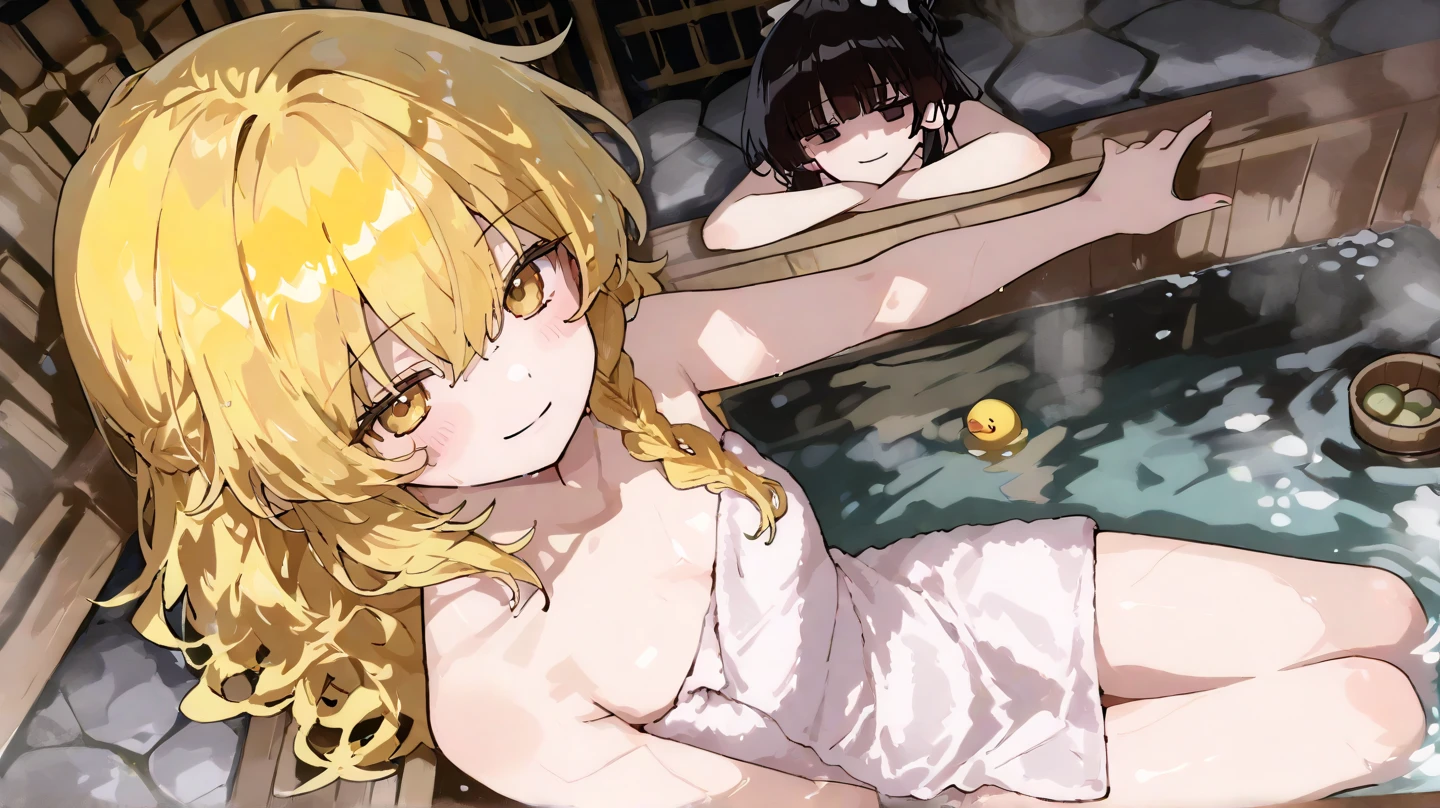 simple background, (3girls:1.2), (height_difference:1.5), (size_difference:1.2), (onsen: 1.2), (giantessbooru: 1.5), (1girl:1.5), (giantess with bathrobe or bra: 1.2), (collarbone), (giantess:1.5), (adult woman: 1.4), (tiny people in water in front of a giantess: 1.1), (crowds of tiny people in water: 1.3), (rear end people: 1.2), minigirl, (stone wall: 1.1), (floating breasts in water)
