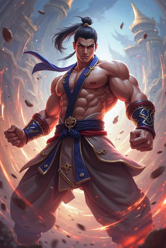 Kung Fu Fighter, on a rock, over a valley with a river and waterfalls, Moonlit night, the stars, Water sparkles, Fireflies, hyper realisitc, ultradetail, Doubleexposure, hyper-detailing, Masterpiece, in detail, Body proportions are observed, Kung Fu Fighting Stance