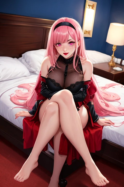 ahegao face, k-pop idol face, red blush on face, sexy face, yae miko(genshin impact), pink hair, no panties, girl put penis into her pussy, semens comes out from penis girl show bare chests and nipples and pussy, no bra, 1 boy and 1 girl, girl sitting on boy and puts penis into her pussy, no panties, sex, , (8K、top quality、Best image quality、highest resolution、very detailed、masterpiece)、(There is a very beautiful woman with perfect style..), ahegao face, naked school uniform, sit with legs apart, (Wear a black bunny ears headband)、(Wear black stockings with detailed details.), naked uniform, k-pop idol face