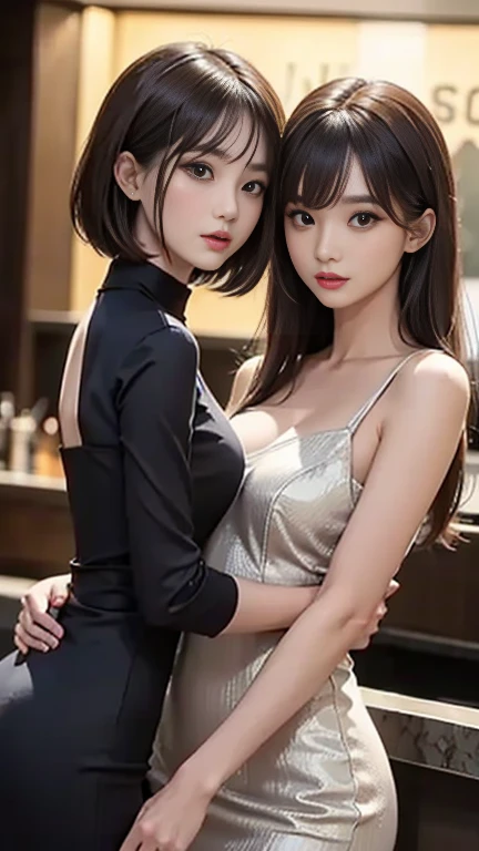 (masterpiece, best quality), best resolution, (2heads:1.5), raiden shogun, perfect hand, straight hand, 2 heads on one body, perfect anatomy, 1girl, beautiful, clear faces, solo, long hair, looking at viewer, smile, blue eyes, hair ornament, white background, jewelry, white hair, closed mouth, blunt bangs, nail polish, bracelet, lips, grey eyes, portrait, red nails, close-up, red lips, hands on own face, hands on own cheeks,(mature female),(shiny skin),((steaming body))