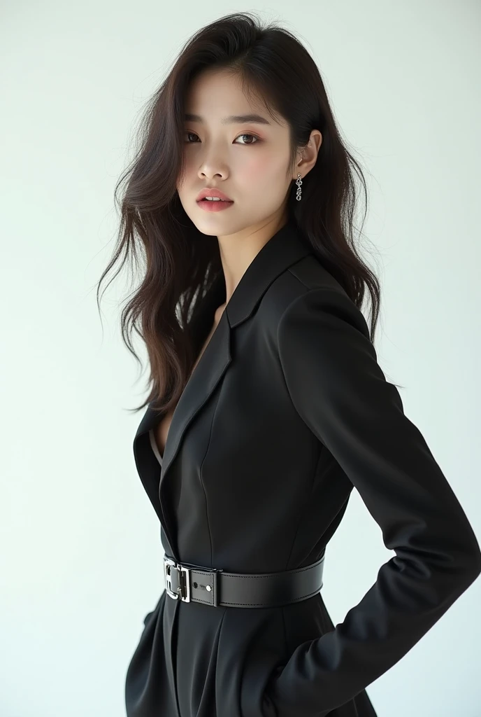 Super detailed、Japanese、charming beauty、Dainty woman、sharp eyes、cool girl、wavy hair、suit、Jacket、blouse、Tight Skirt、black pantyhose、evil female executive、evil depravity、brainwashing、Mind control、lacy fabric、Shiny legs、Have lipstick、lip gloss、grin、邪evilなな表情、evil、empty eyes、邪evilな、reach out your hand、in the darkroom、lure、meanwhile
