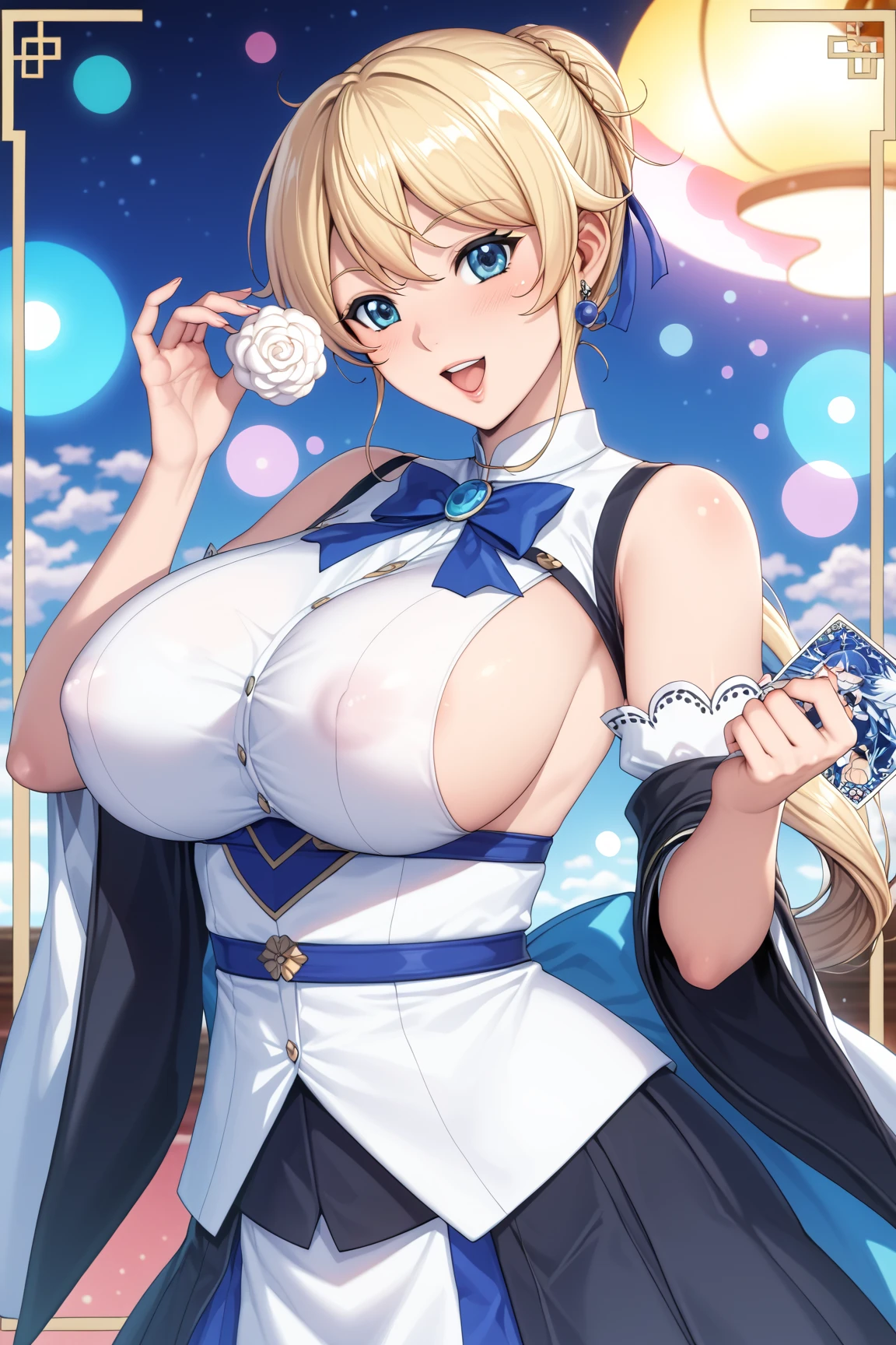 ((masterpiece)), ((Ultra quality)), ((super detailed)), ((high resolution)) ,((8k)), a beautiful woman, ((She is one of the most famous female High-class hostess in the world.)), unparalleled beauty, ((huge breast:1.6)), ((large ass)), ((deep cleavage)), slim waist, chest out, ultra detailed face, perfect skin, (((Hair that reaches down to the neck, Ponytail golden hair))), ((blue eyes)), detailed eyes, whole body image, sexy, an inviting smile, sensual, (((anime))), ((glamorous)), sexual attraction, ((Age 25)), ((incredibly beautiful woman)), ((The H cup bust)), ((((sexy pose)))) , (((She is the best sex friend))), (((Topless, Pink nipples, naked))), ((beautiful breasts)), beautiful legs, 8 life size, anime, the most beautiful and strongest, ((charm)), ((Half American and half British)), ((Grown-up face)), Late night bedroom, ((Secret meeting)), Affair, Exuding sex appeal, (((Enjoying a rendezvous on the bed))), ((Top-down view)), ((Golden Pubic Hair)),