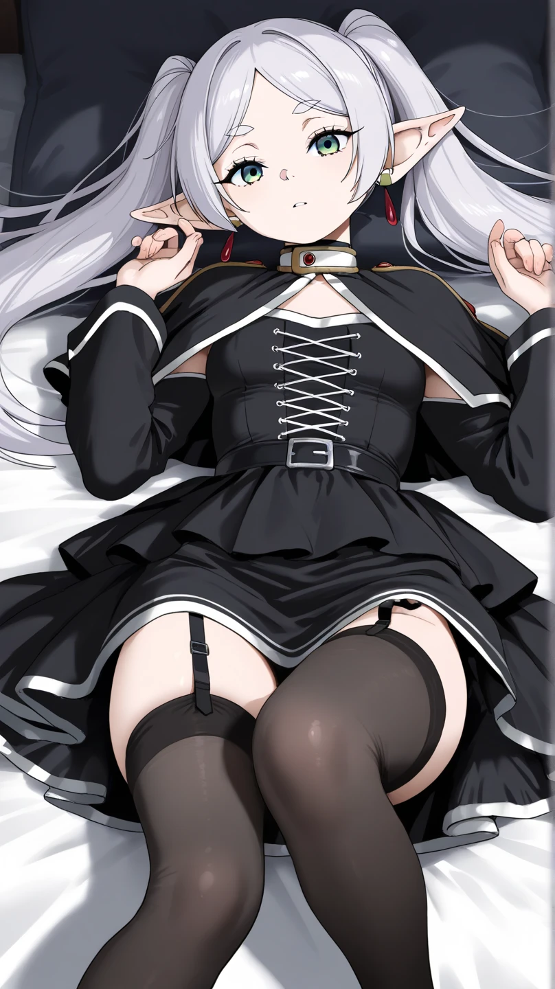 masterpiece, Highest quality, (Focus alone), (Perfect Face:1.1), (Attention to detail:1.1), Maid, Arknights, Kelsey, bed, Constraints, Blindfold, training, , Leg spread