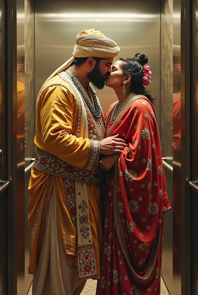 /Hindu pandit giving french kissing to Muslim pregnant women on wedding in hindu temple.